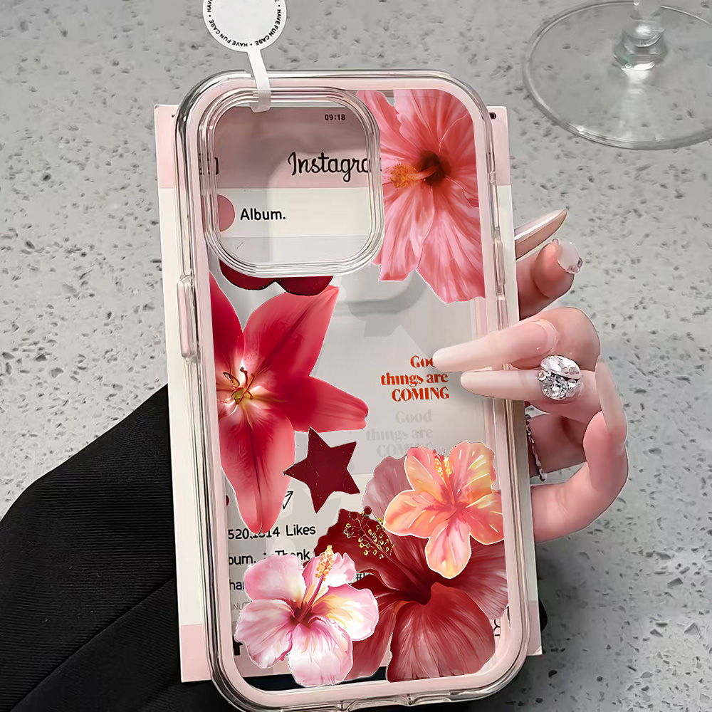 Plants X - Hibiscus Flower Clear Phone Case For