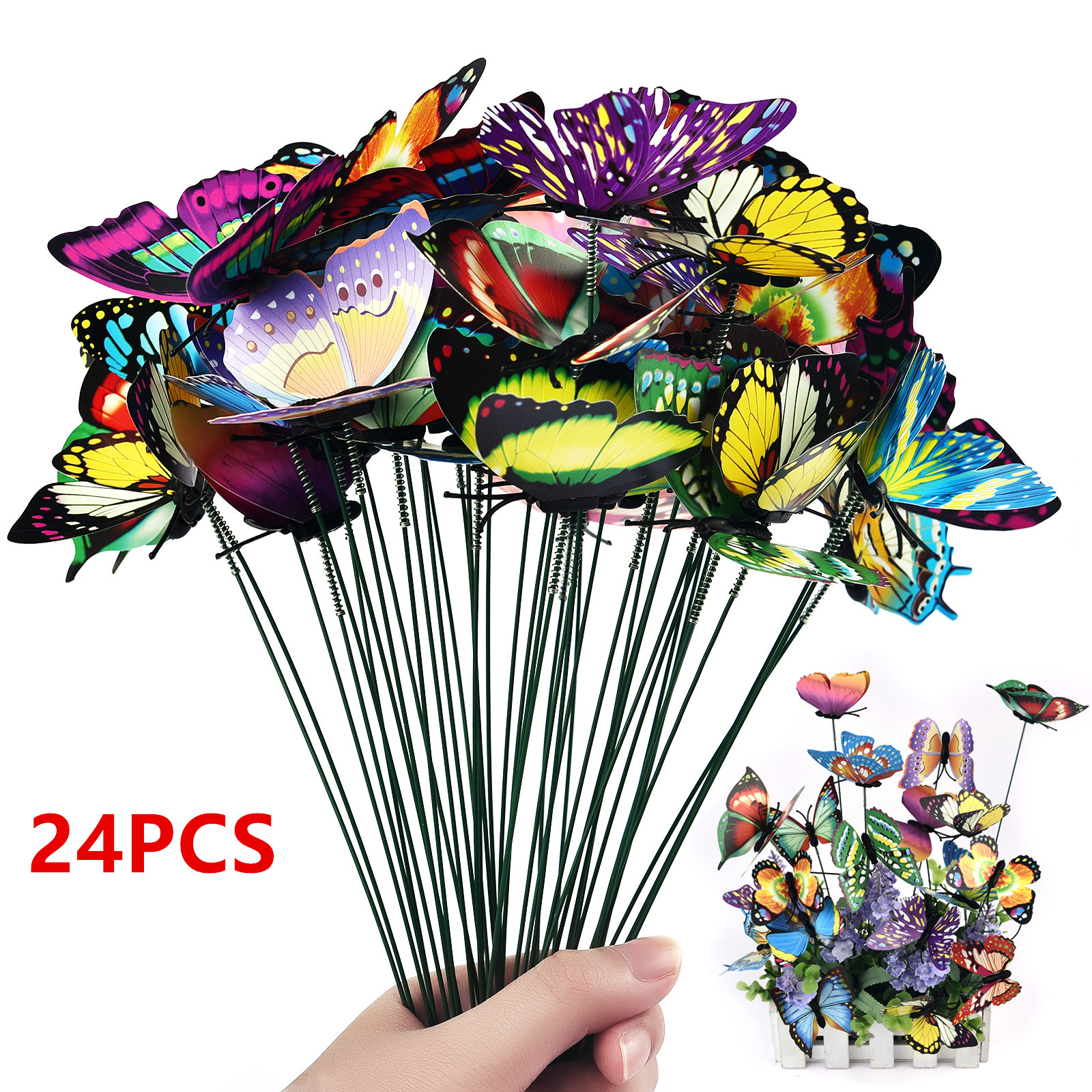 24Pcs/set Butterflies Garden Y - مراجعة Plant Parents وسعره