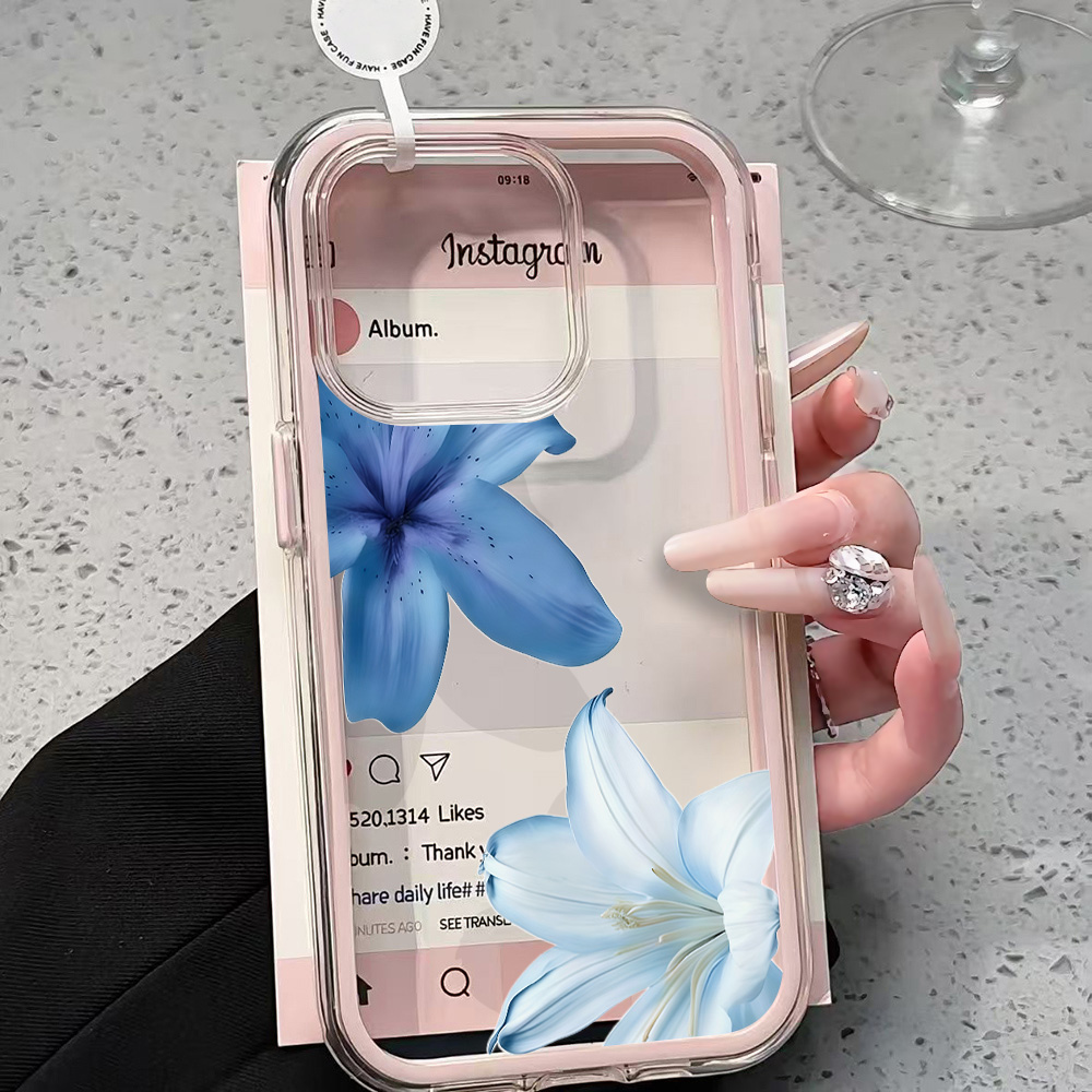Blue Lily Flower Clear Phone C - مراجعة Plants X وسعره