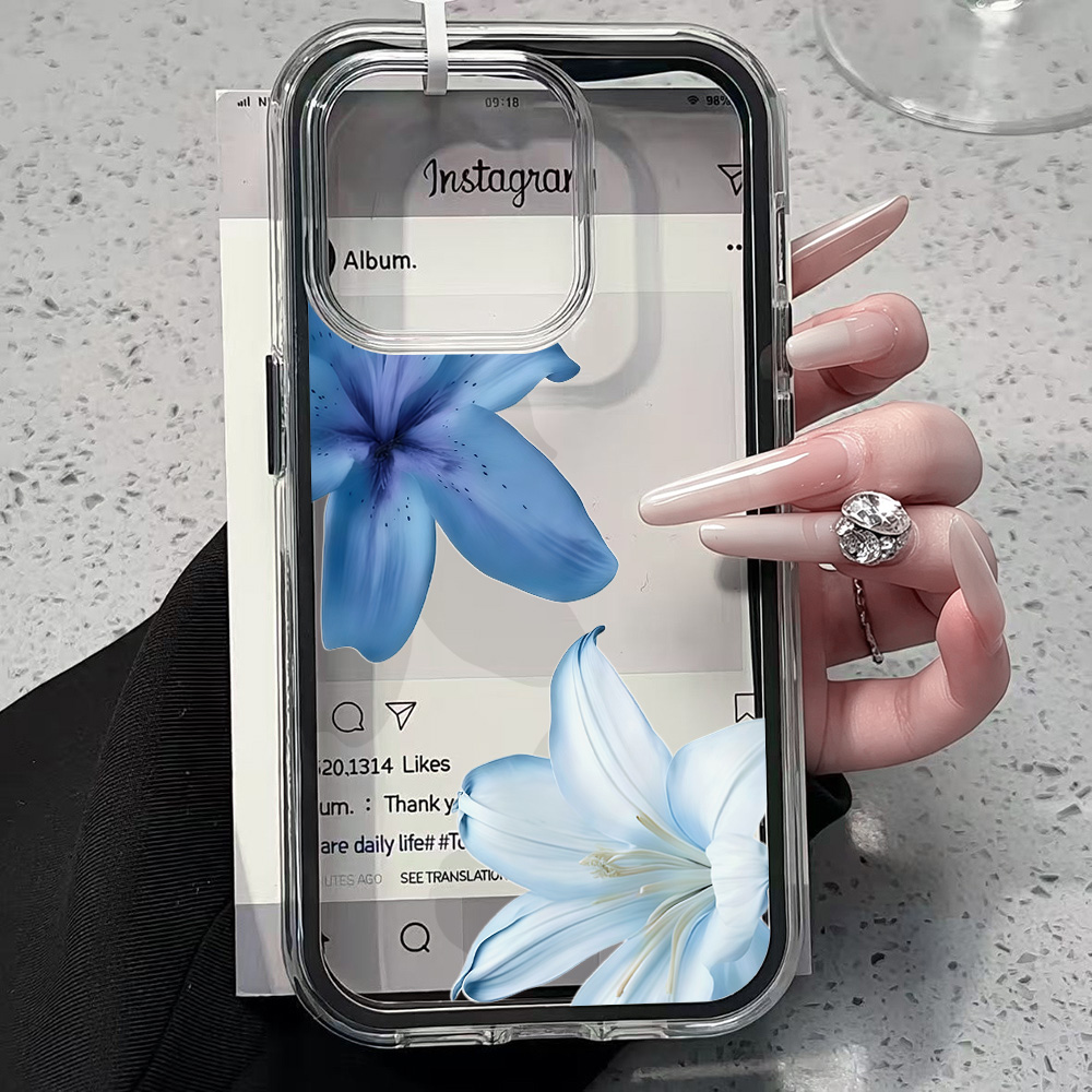 Blue Lily Flower Clear Phone C - مراجعة Plants X وسعره