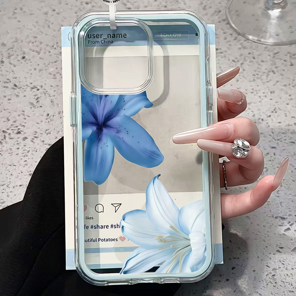Blue Lily Flower Clear Phone C - مراجعة Plants X وسعره