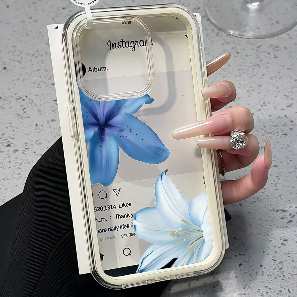 Blue Lily Flower Clear Phone C - مراجعة Plants X وسعره